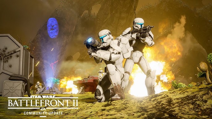 Star Wars Battlefront II clone troopers in action during the Squad System Update community event.