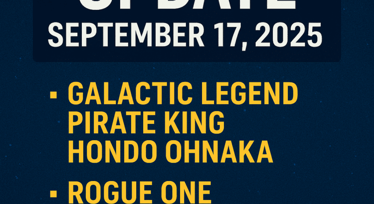 Star Wars Galaxy of Heroes September 17 2025 update graphic listing new features and bug fixes.