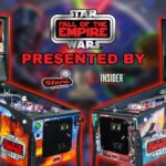 Two Stern Pinball Star Wars: Fall of the Empire pinball cabinets with vibrant Original Trilogy artwork and Insider Connected branding.