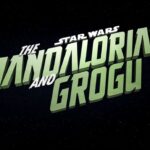 Star Wars The Mandalorian and Grogu official movie logo on a starry space background.