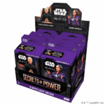 Star Wars Unlimited Secrets of Power Spotlight Deck retail display with Chancellor Palpatine and Padmé Amidala decks.