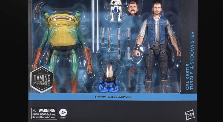 Star Wars Black Series Jedi Survivor Cal Kestis, Turgle, and Skoova Stev boxed set