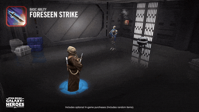 Zuckuss uses his Foreseen Strike ability in Star Wars Galaxy of Heroes