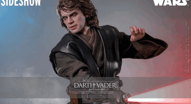 Hot Toys Darth Vader Mustafar Artisan Edition figure holding a red lightsaber, exclusively from Sideshow Collectibles.