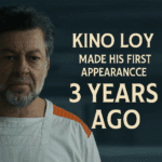 Kino Loy from Andor in Narkina 5 prison uniform with text marking his first appearance three years ago