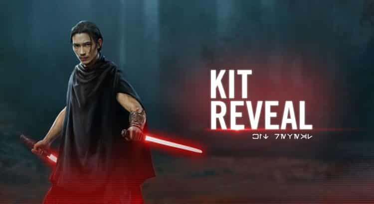 Official Star Wars: Galaxy of Heroes Kit Reveal image for The Stranger holding dual red lightsabers.