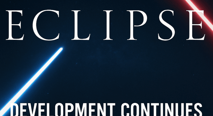 Star Wars Eclipse development continues header image with glowing logo, Jedi silhouette, and High Republic colors