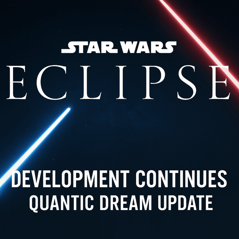 Star Wars Eclipse development continues header image with glowing logo, Jedi silhouette, and High Republic colors
