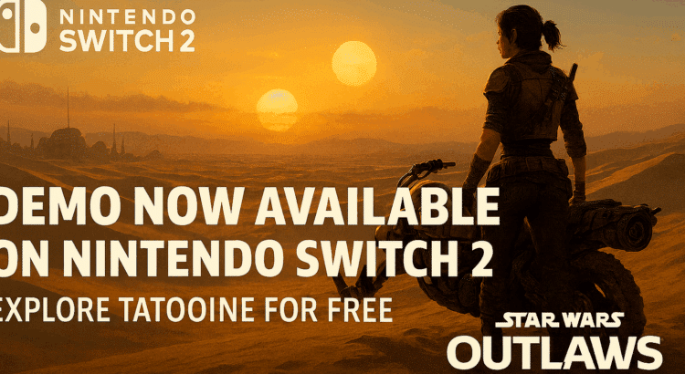 Star Wars Outlaws demo now available on Nintendo Switch 2 – player overlooking Tatooine’s twin suns
