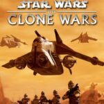 Star Wars The Clone Wars 2002 Xbox game cover featuring clone troopers, gunships, and LucasArts logo