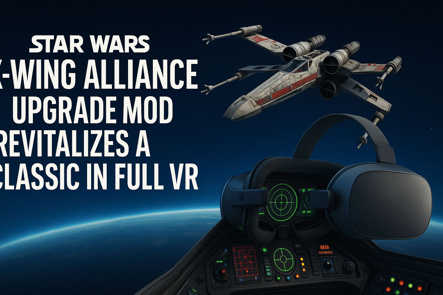 Star Wars X-Wing Alliance VR Upgrade Mod cockpit battle scene