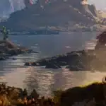 Close-up group shot of multiple futa nude Mortal Kombat female character mods standing by the lake.