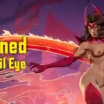 Marvel Rivals Scarlet Witch Evil Eye skin promotional artwork with magical effects.