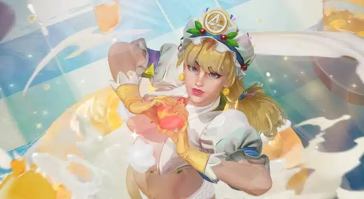 Invisible Woman Disappearing Dessert nude mod with whipped-cream top and lingerie in Marvel Rivals NSFW scene.