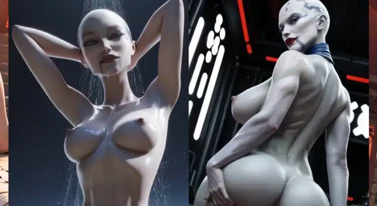 Asajj Ventress NSFW star cards for Star Wars Battlefront II featuring various nude and adult-themed poses.