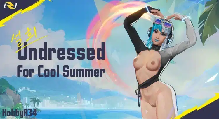 Nude Luna Snow Cool Summer mod promotional art featuring the undressed beach variant.
