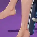 Close-up view of Psylocke’s bare feet from the Summer Skin no-shoes mod in Marvel Rivals.