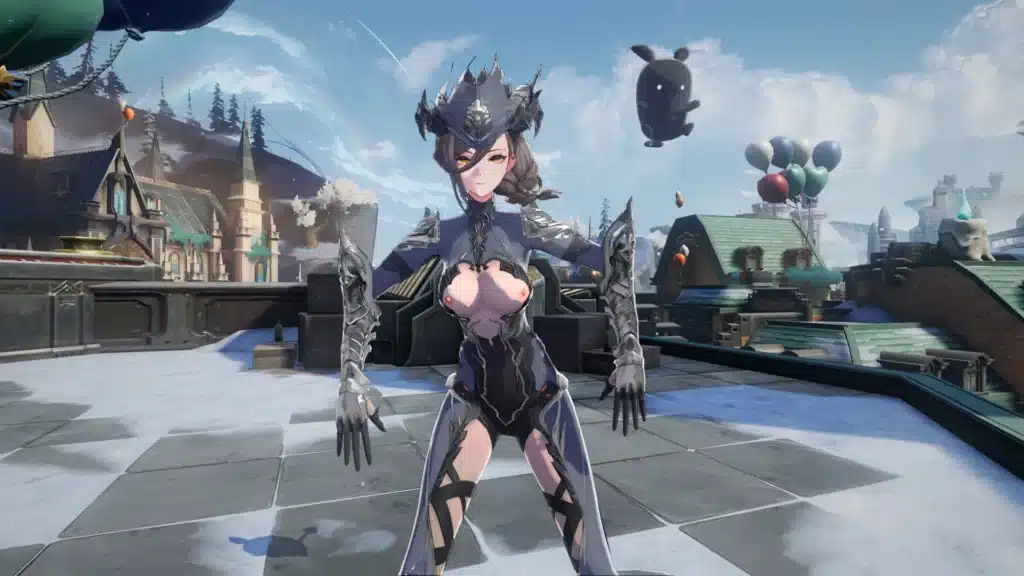 Full-body view of Lynn using the Revealing Lynn mod in an outdoor gameplay area.