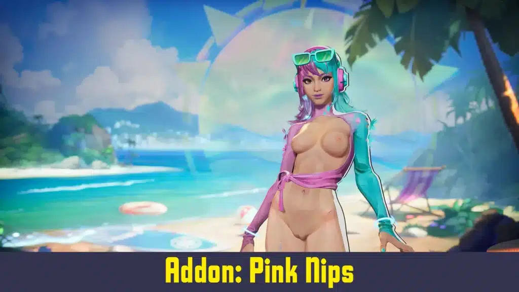 Nude Luna Snow Cool Summer mod with Pink Nips addon applied in an alternate recolor.