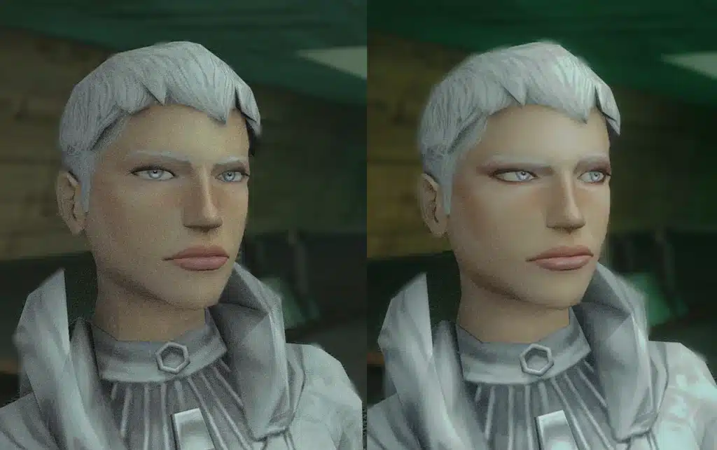 Improved KOTOR 2 character creation portrait using high-resolution textures