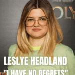 Leslye Headland smiling at a Star Wars event with overlaid text reading “The Acolyte Creator Leslye Headland Says She Has No Regrets.”