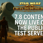 SWTOR 7.8 PTS Dynamic Encounters on Dantooine banner with a crashed starship, glowing biomes, and the title “SWTOR 7.8 PTS – Dynamic Encounters Arrive on Dantooine.”