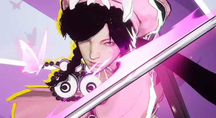 Close-up of Psylocke in the Pink Blood Kariudo Marvel Rivals mod with glowing pink sword