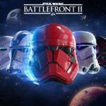 Star Wars Battlefront II Celebration Edition key art featuring a lineup of clone trooper and stormtrooper helmets in space.