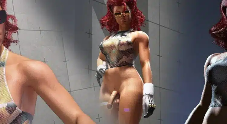 Three variations of the C.Viper futanari mod posed in a character showcase layout.