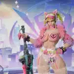 Magik New Millennia Might nude mod showcase with neon pink cyber theme in Marvel Rivals