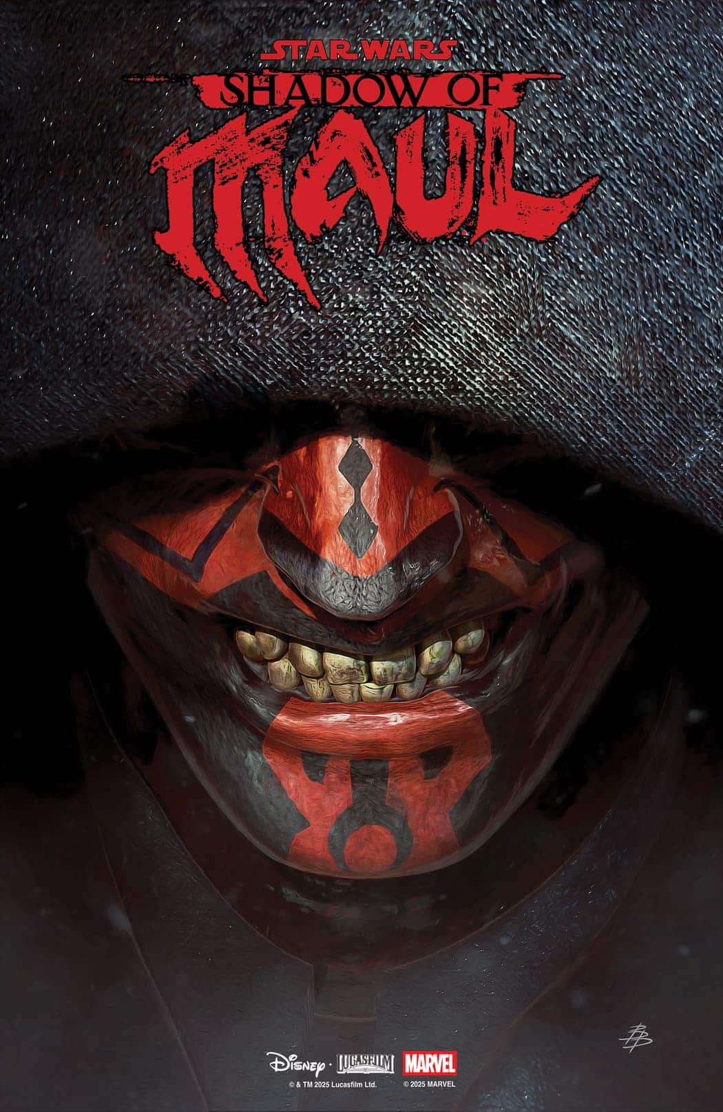 Shadow of Maul poster showing a dark close-up of Darth Maul with a sinister grin.