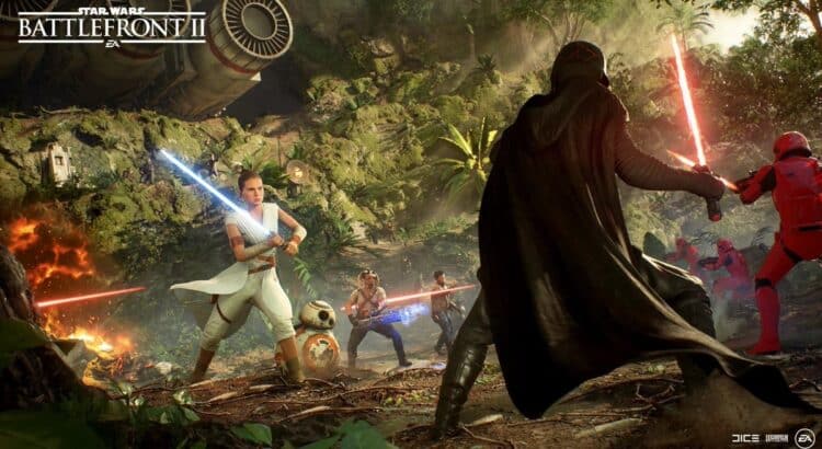 Rey faces Kylo Ren on Ajan Kloss in Star Wars Battlefront II The Rise of Skywalker update
