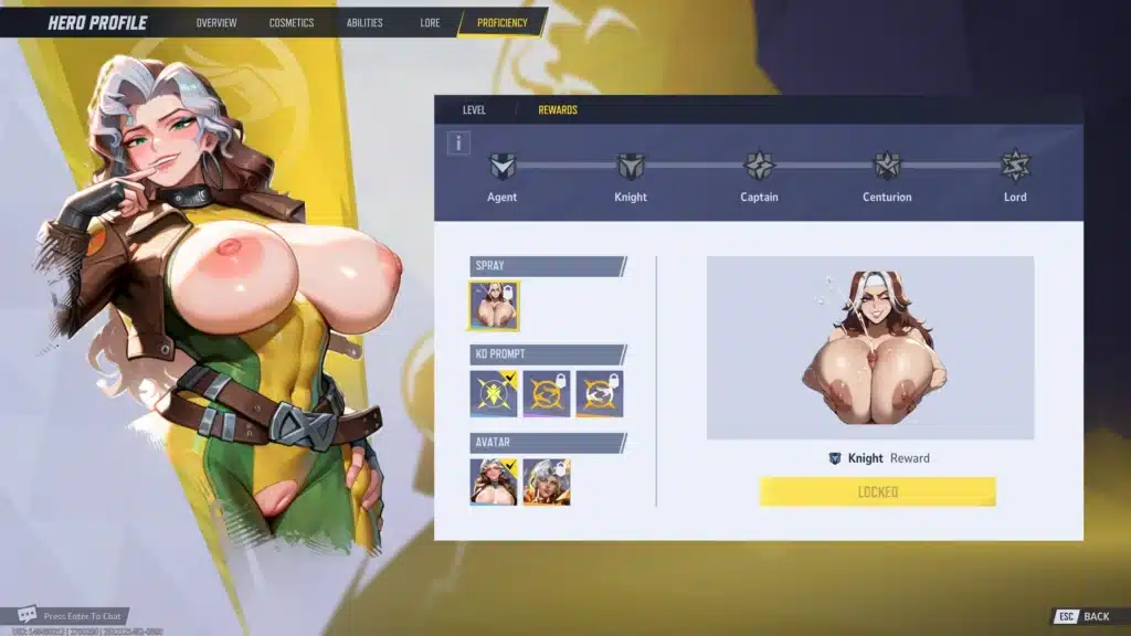 NSFW UI Collection Rogue hero profile screen Marvel Rivals