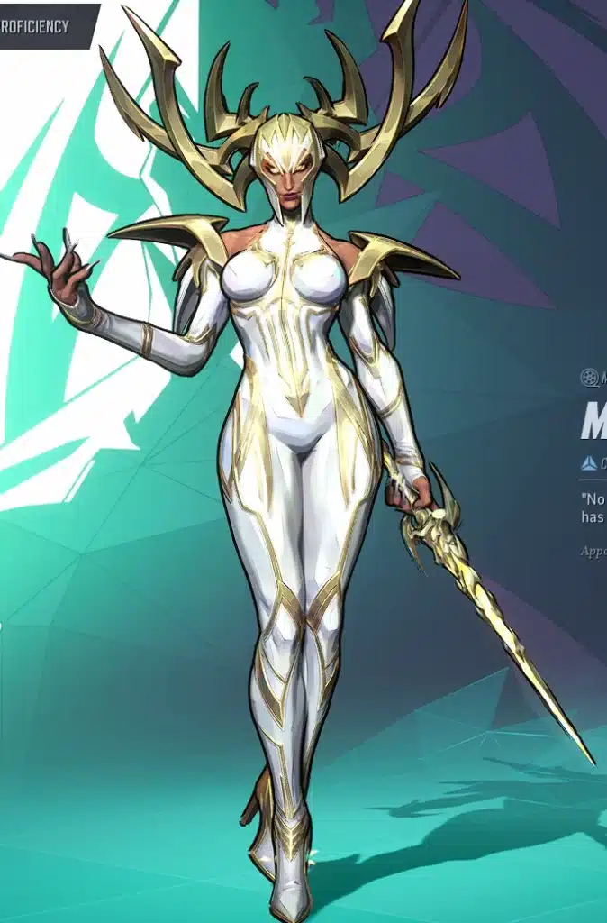 Hela Merciful Queen No Cloak mod displayed on Marvel Rivals character screen with clean silhouette