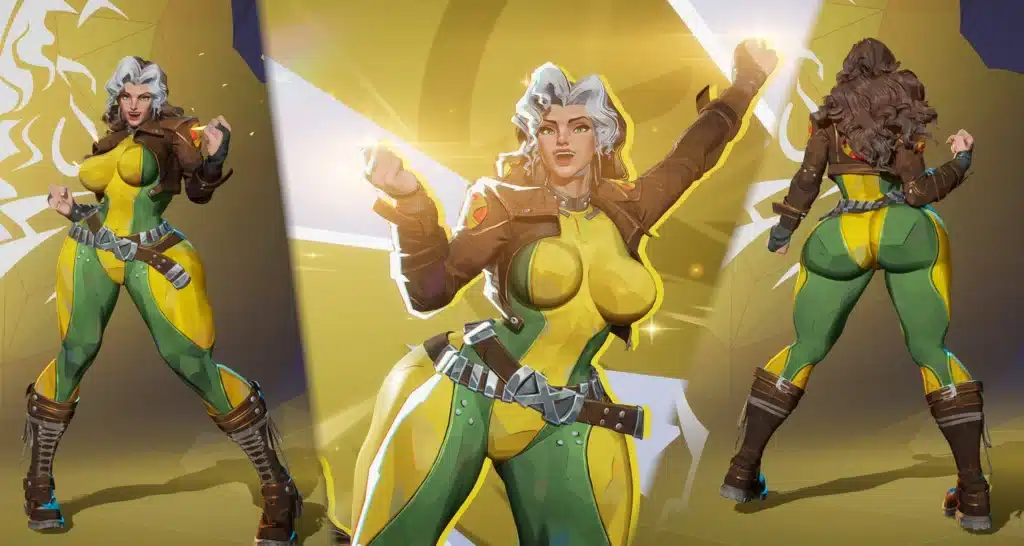 Marvel Rivals Thicc Rogue mod default costume with enhanced body shape