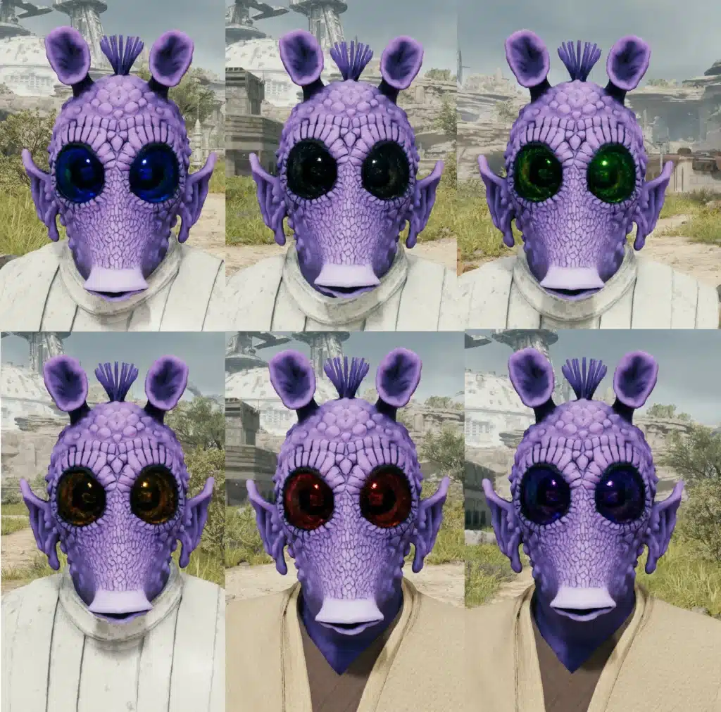 Rodian eye color customization options in Star Wars Jedi Survivor mod