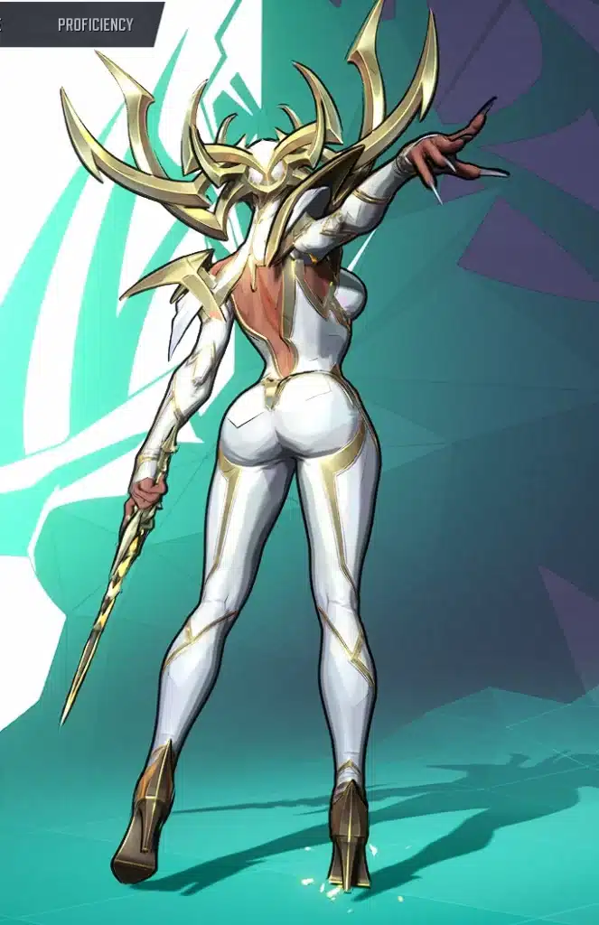 Alternate rear angle of Hela Merciful Queen No Cloak mod in Marvel Rivals highlighting armor design and proportions