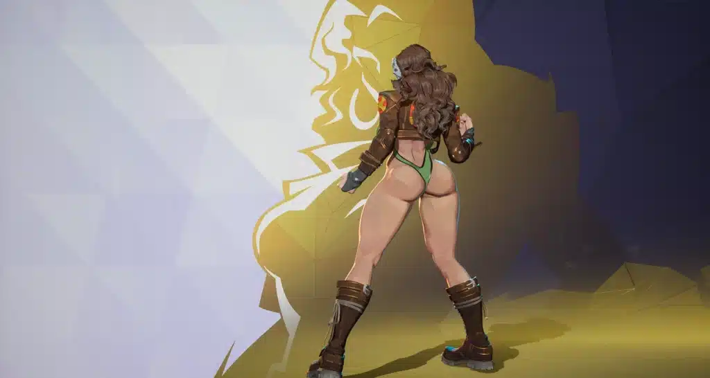 Sexy Rogue mod rear view swimsuit outfit in Marvel Rivals