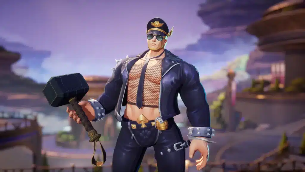 Marvel Rivals Santos Gyee as Thor NSFW mod holding Mjolnir in combat stance