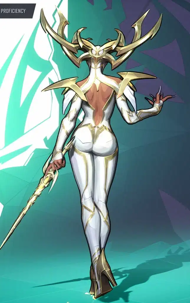 Rear view of Hela Merciful Queen No Cloak mod in Marvel Rivals showing updated body shape and armor details