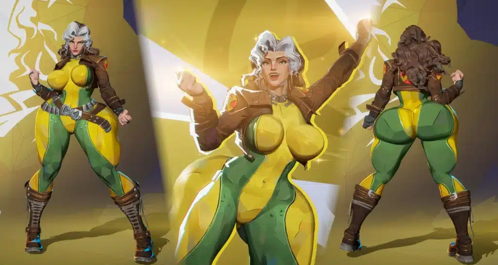 Thicc Rogue mod full body pose in Marvel Rivals character showcase