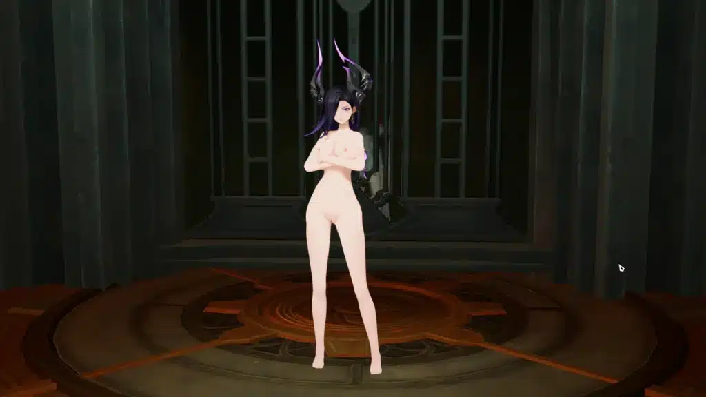 Duet Night Abyss nude mod dark-haired horned character