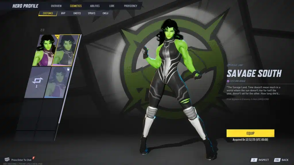 Marvel Rivals Rogue Savage Land outfit with She-Hulk mesh mod