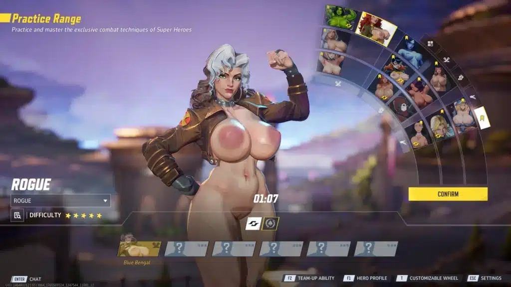 NSFW UI Collection Rogue practice range character select