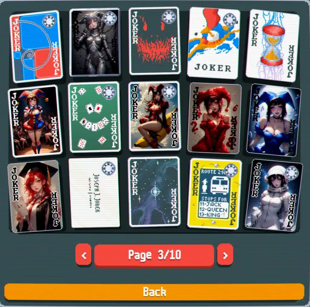 Balatro Joker cards combining NSFW Waifu art and classic symbols