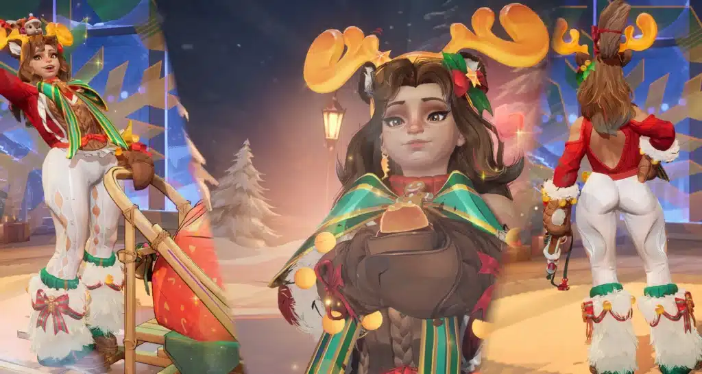 Squirrel Girl mod standard Tinsel Tail variant showing festive outfit and thicc proportions in Marvel Rivals