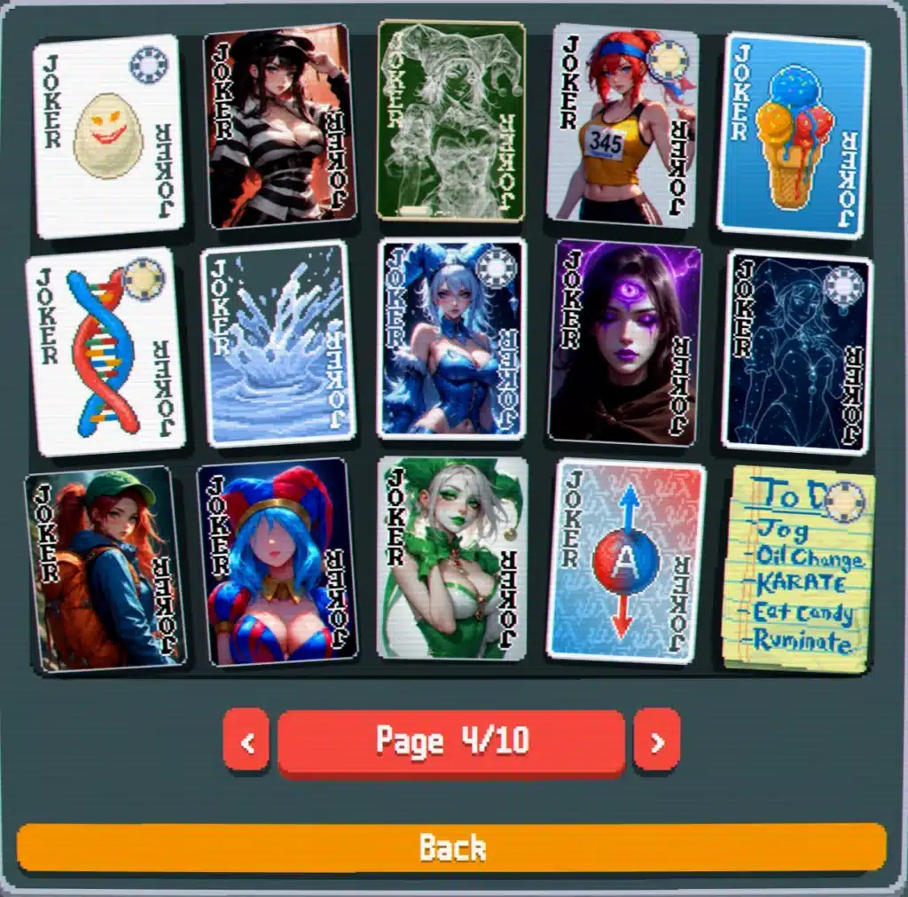 Balatro NSFW Waifu Jokers mod showcasing diverse jester girl designs