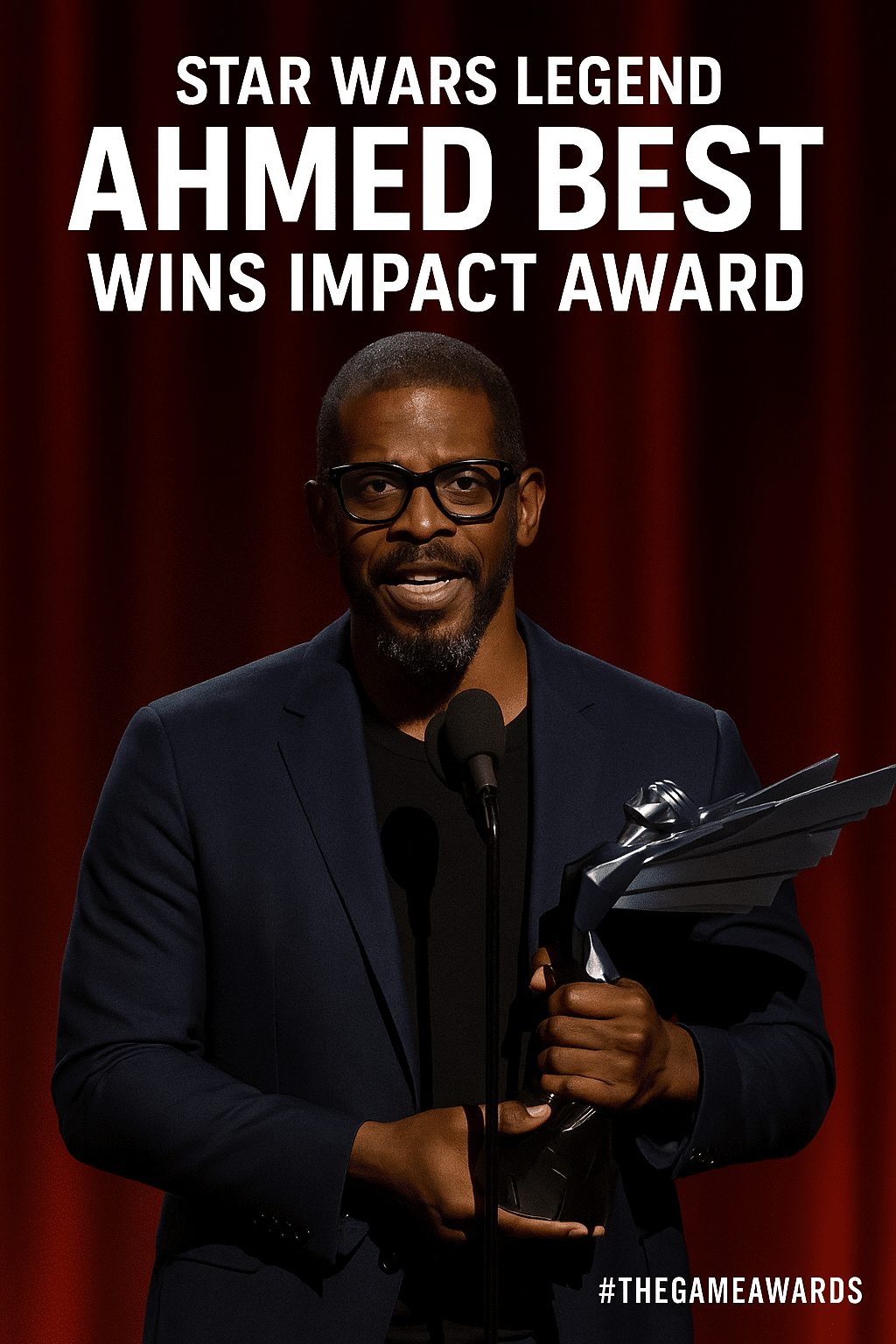 Star Wars legend Ahmed Best accepts The Game Awards Impact Award for directing the video game South of Midnight.