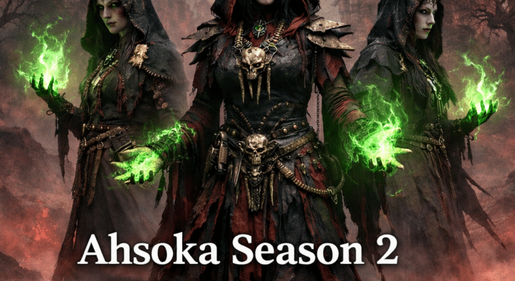 Nightsisters of Dathomir wielding green magic on their homeworld, representing deeper exploration of Nightsister lore in Ahsoka Season 2