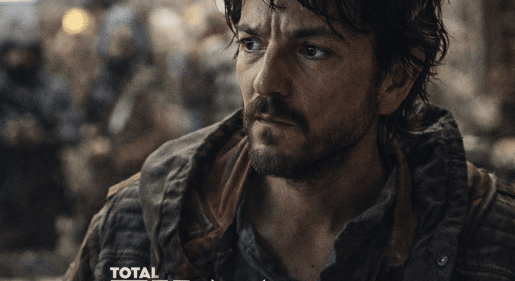 Andor Season 2 artwork featuring Cassian Andor with text highlighting Best Television Series of 2025 recognition by Total Film
